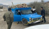 توقیف خودروی حامل چوب بدون مجوز حمل در شهرستان جیرفت