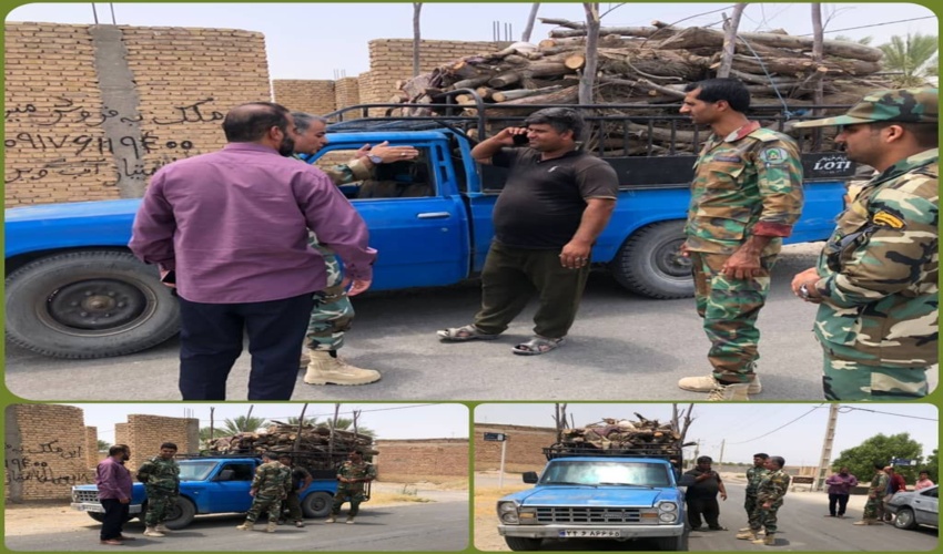 جیرفت/کشف و ضبط ۲ تُن چوب آلات غیر مجاز جنگلی در شهرستان جیرفت