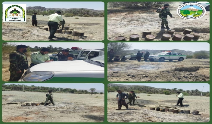 منوجان/انهدام یک باب کوره تولید زغال غیر مجاز در منوجان