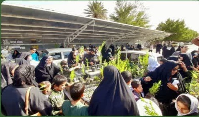 ۲٠٠٠اصله نهال رایگان در راهپیمایی ۲۲ بهمن ماه در شهرستان جیرفت توزیع شد