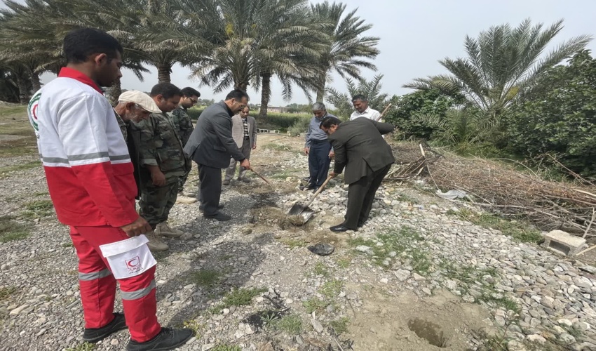 غرس نهال در روز طبیعت در روستای باغملی بخش هور شهرستان فاریاب