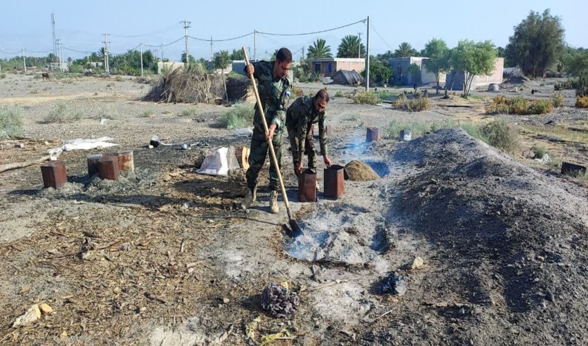 انهدام یک باب کوره تولید زغال غیر مجاز در فاریاب