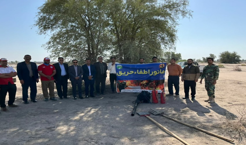مانور اطفا حریق در شهرستان رودبارجنوب برگزار شد