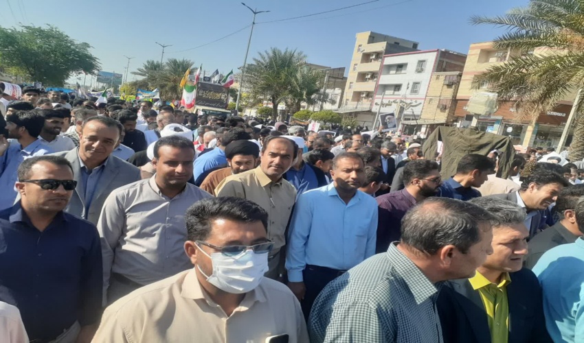 کهنوج/ راهپیمایی با شکوه ۱۳ آبان 