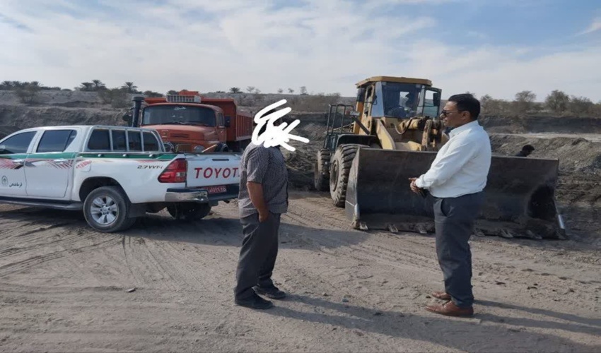 جلوگیری از برداشت غیر مجاز شن و ماسه در اراضی ملی شهرستان جیرفت