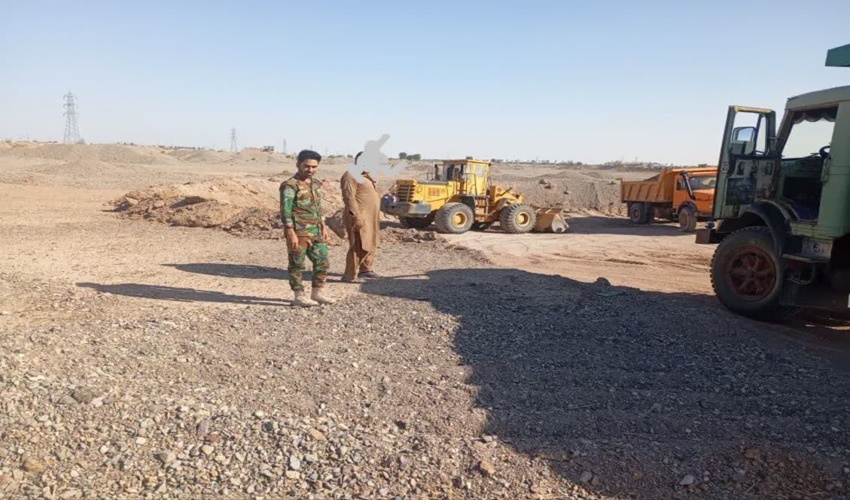 جلوگیری از برداشت غیر مجاز شن و ماسه در اراضی ملی شهرستان جازموریان